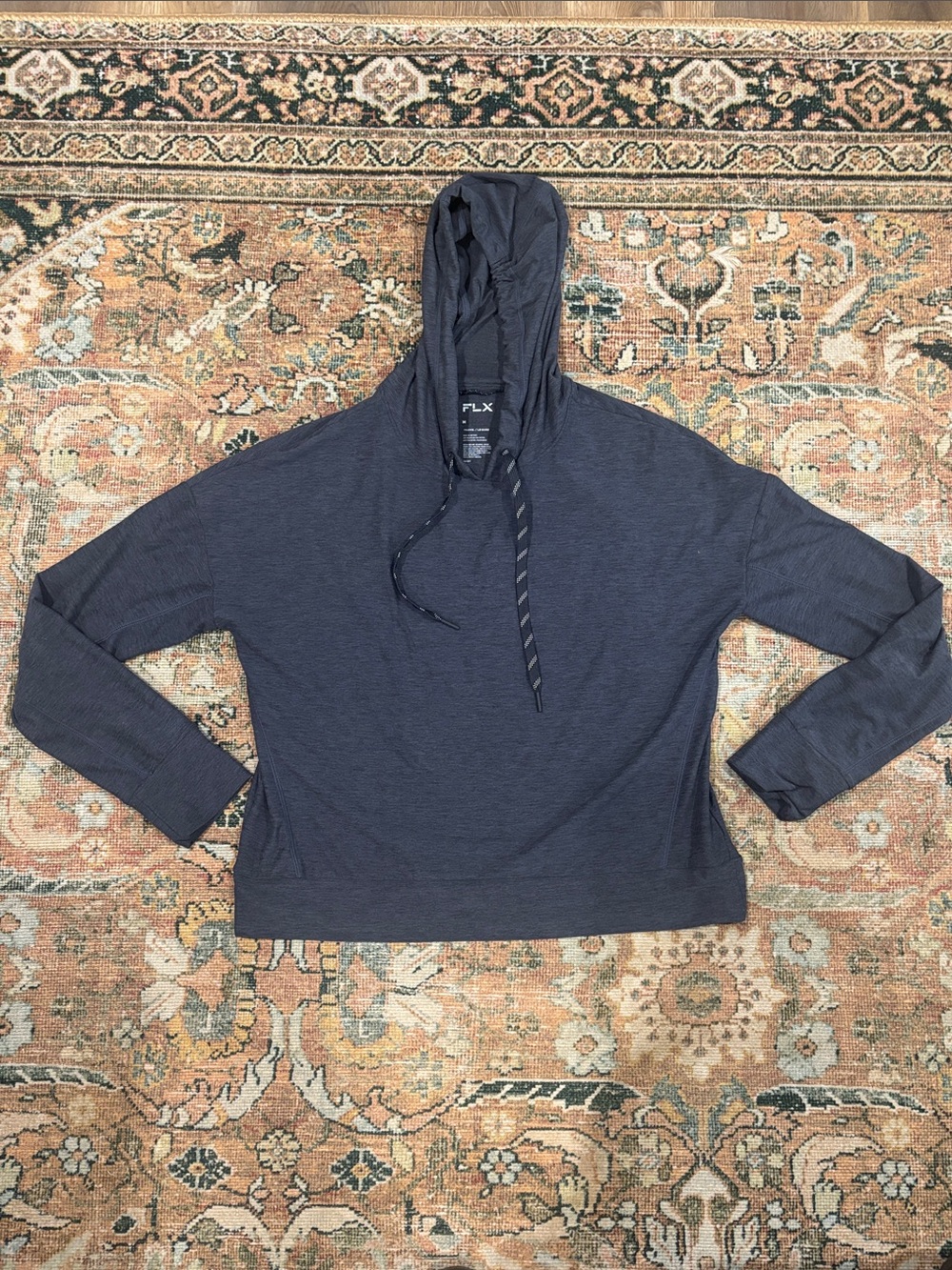 FLX Women's Travel Navy Hooded Pullover Sweatshirt